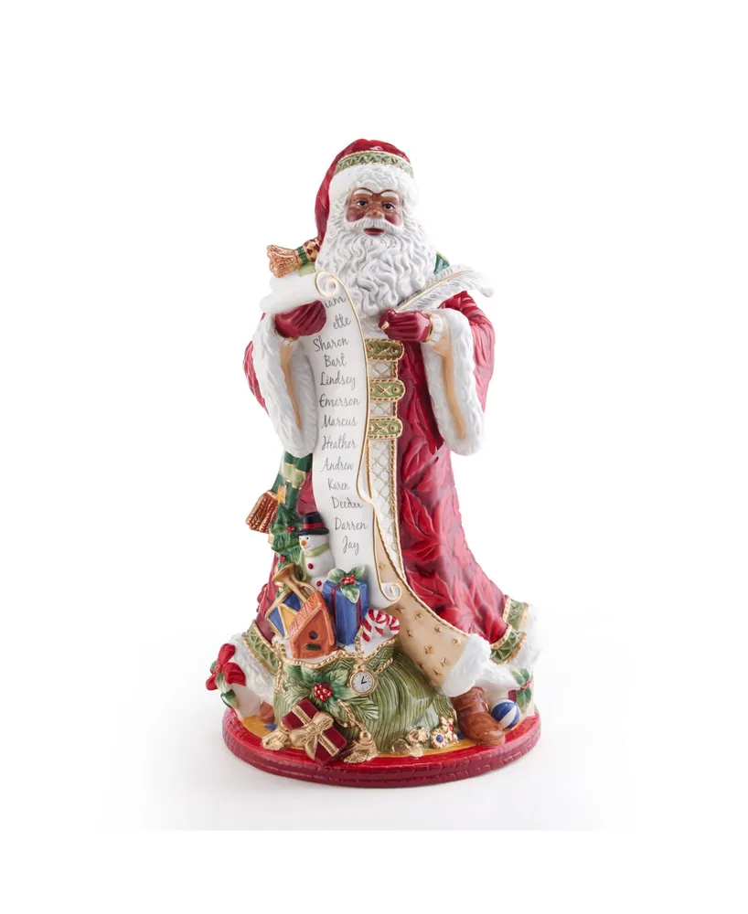 Fitz and Floyd Holiday Home African American Santa Figurine