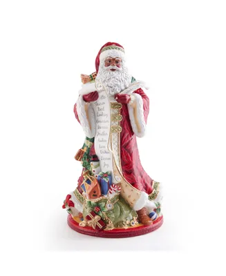 Fitz and Floyd Holiday Home African American Santa Figurine