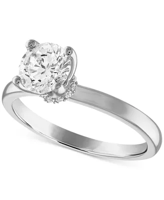 Alethea Certified Diamond Solitaire Engagement Ring (1 ct. t.w.) in 14k White Gold featuring diamonds with the De Beers Code of Origin, Created for Ma