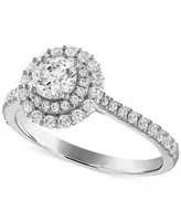 Alethea Certified Diamond Halo Engagement Ring (1 ct. t.w.) in 14k White Gold featuring diamonds with the De Beers Code of Origin, Created for Macy's