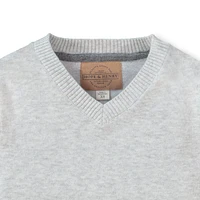 Hope & Henry Boys Organic Cotton V-Neck Sweater