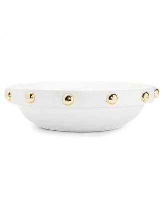 Classic Touch Centerpiece Bowl Ball Design on Border, 11" x 3"