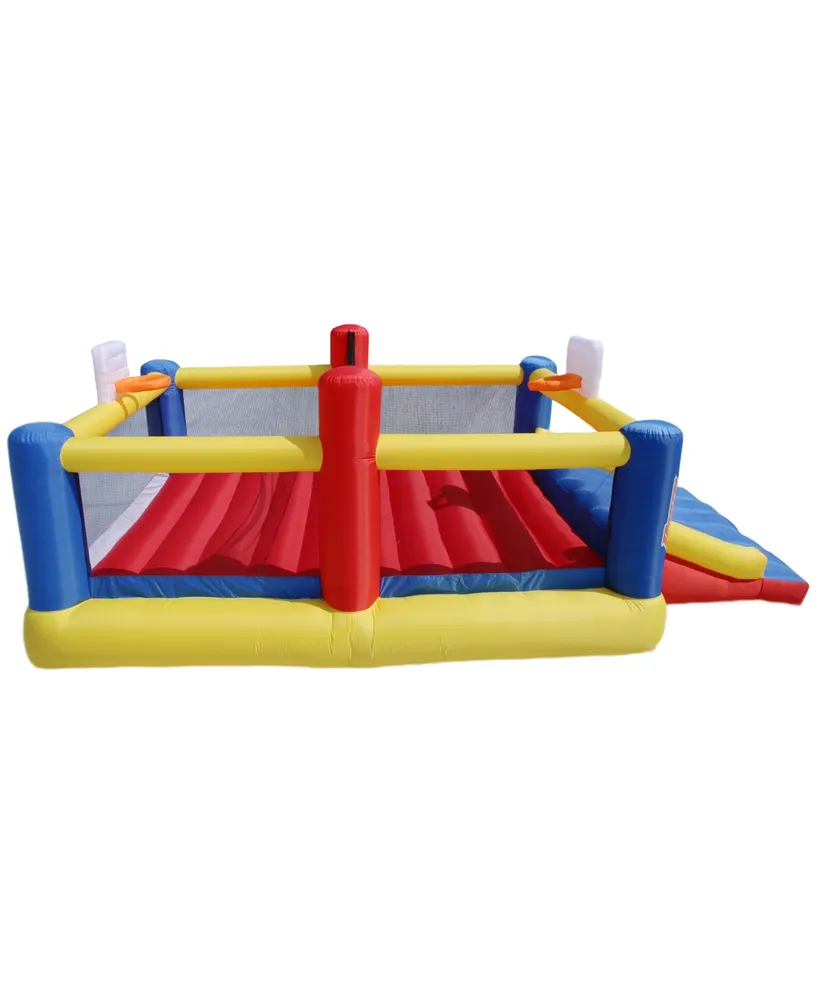 Banzai Sports Zone Bounce Arena Inflatable Bouncer Basketball and Volleyball Motor Air Blower, 17.4' x 10' x 6'