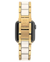 Anne Klein Women's Gold-Tone and White Tide Plastic Bracelet designed for Apple Watch 42mm (Series 10) & 38/40/41mm - White, Gold