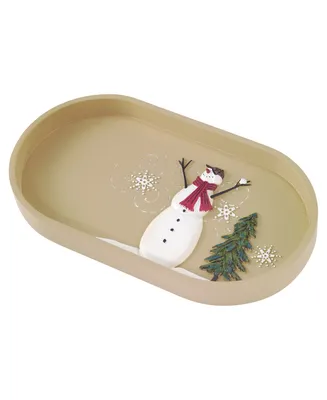 Avanti Snowman Gathering Holiday Resin Bathroom Tray