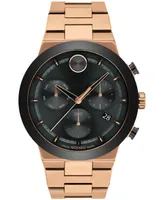 Movado Men's Bold Fusion Swiss Quartz Chronograph Bronze Pvd Bracelet Watch 44mm