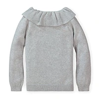 Hope & Henry Baby Girls Organic Cotton Ruffle Collar Sweater