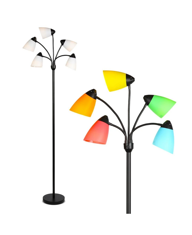 Brightech Medusa 74" Led 5-Light Floor Lamp with Interchangeable Shades