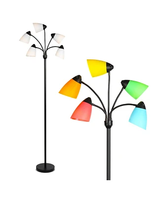 Brightech Medusa 74" Led 5-Light Floor Lamp with Interchangeable Shades