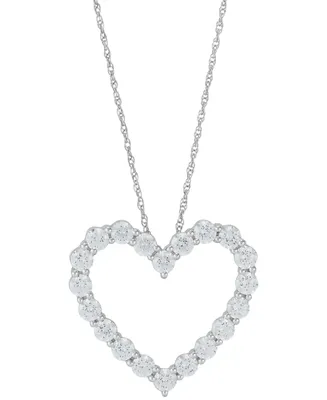 Grown With Love Lab Grown Diamond Heart Pendant Necklace (3 ct. t.w.) in 14k White Gold, 16" + 2" extender