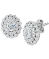 Grown With Love Lab Grown Diamond Oval Halo Stud Earrings (1-1/2 ct. t.w.) in 14k White Gold