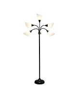 Simple Designs 5 Light Adjustable Gooseneck Floor Lamp with Shades