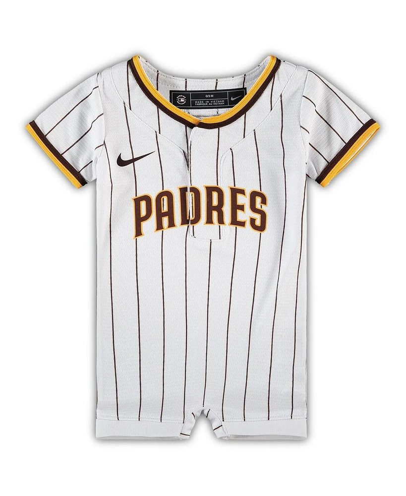 Newborn and Infant Boys and Girls Nike White San Diego Padres Official Jersey Romper