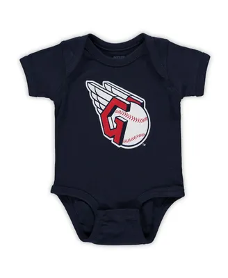Newborn Boys and Girls Navy Cleveland Guardians Primary Logo Bodysuit
