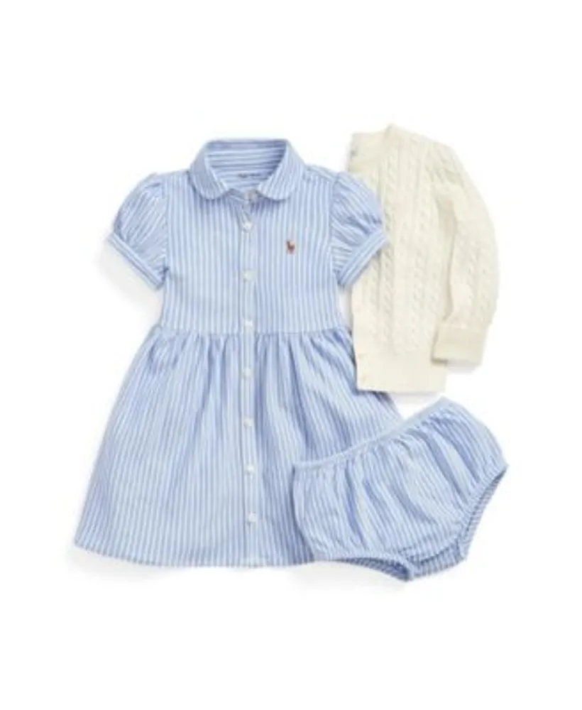 Polo Ralph Lauren Baby Girls Cable Cardigan Oxford Dress Separates