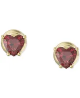 Swarovski Gold-Tone Crystal Heart Stud Earrings