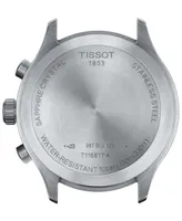 Tissot Men's Swiss Chronograph Xl Anthracite Leather Strap Watch 45mm