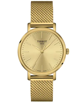 Tissot Women's Swiss Everytime Gold Pvd Stainless Steel Mesh Bracelet Watch 34mm