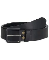 Barbour Men's Double Rivet Leather Belt with Tonal Buckle