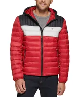 Tommy Hilfiger Men's Quilted Color Blocked Hooded Puffer Jacket