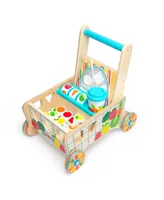Melissa and Doug Wooden Shape Sorting Grocery Cart Push Toy & Puzzles