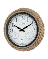 La Crosse Technology Clock 433-3836 14" Rowan Indoor, Outdoor Rope Analog Quartz Wall Clock