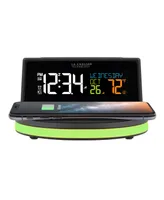 La Crosse Technology 617-84947-Int Wireless 5W Charging Alarm Clock with Glowing Base And Outdoor Sensor