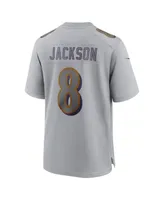 Men's Nike Lamar Jackson Gray Baltimore Ravens Atmosphere Fashion Game Jersey