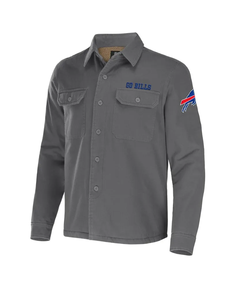 Men's Nfl x Darius Rucker Collection by Fanatics Gray Buffalo Bills Canvas Button-Up Shirt Jacket