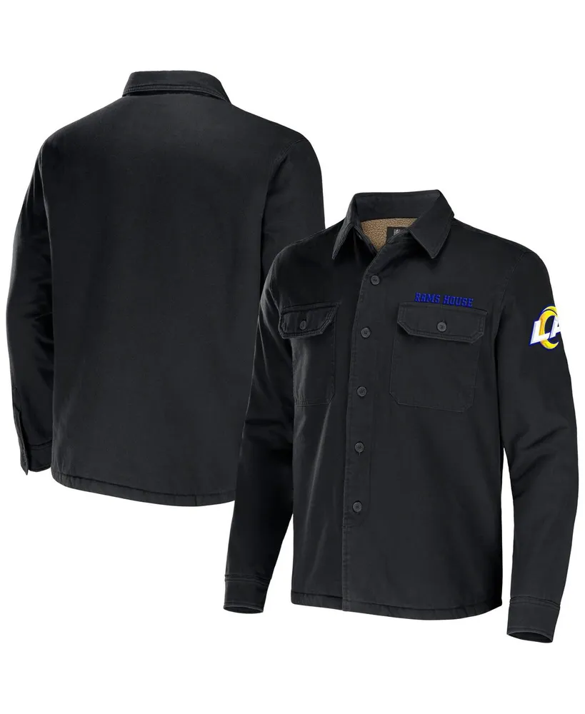 Men's Nfl x Darius Rucker Collection by Fanatics Black Los Angeles Rams Canvas Button-Up Shirt Jacket