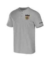 Men's Nfl x Darius Rucker Collection by Fanatics Heather Gray New Orleans Saints Henley T-shirt