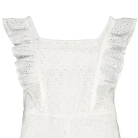 Hope & Henry Baby Girls Wide Leg Short Ruffle Sleeve Jumpsuit
