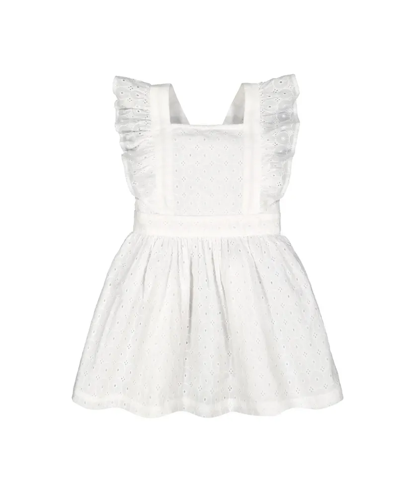 Hope & Henry Toddler Girls Organic Cotton Ruffle Apron Dress
