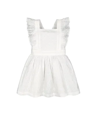 Hope & Henry Toddler Girls Organic Cotton Ruffle Apron Dress