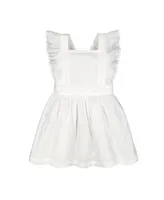 Hope & Henry Toddler Girls Organic Cotton Ruffle Apron Dress
