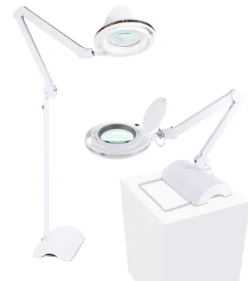Lightview Pro Led 2-in-1 Magnifier Floor & Desk Lamp Combo (1.75x) 3 Diopter, Color Temperature Changing