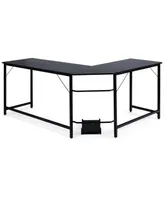 Costway L-Shaped Computer Desk Corner Workstation Study Gaming Table