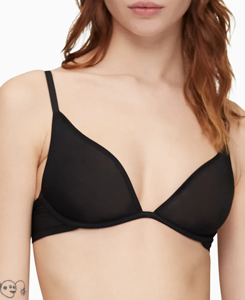 Calvin Klein Women's Sheer Marquisette Unlined Plunge Bra QF6727