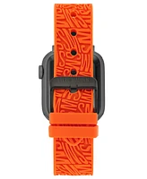 Steve Madden Women's Orange Silicone Debossed Swirl Logo Band designed for Apple Watch 42mm (Series 10) & 38/40/41mm