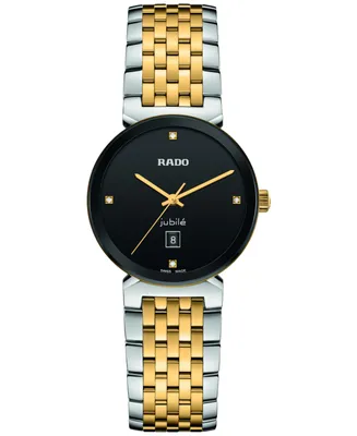 Rado Women's Swiss Florence Classic Diamond Accent Two Tone Stainless Steel Bracelet Watch 30mm
