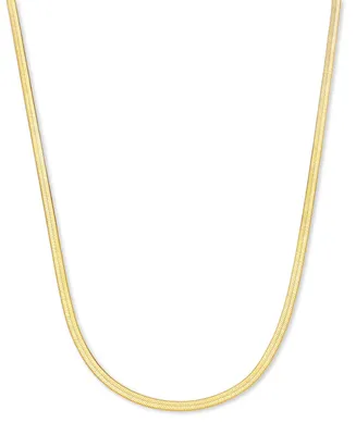 Lola Ade 18k Gold-Plated Stainless Steel Herringbone Chain 17-3/4" Collar Necklace