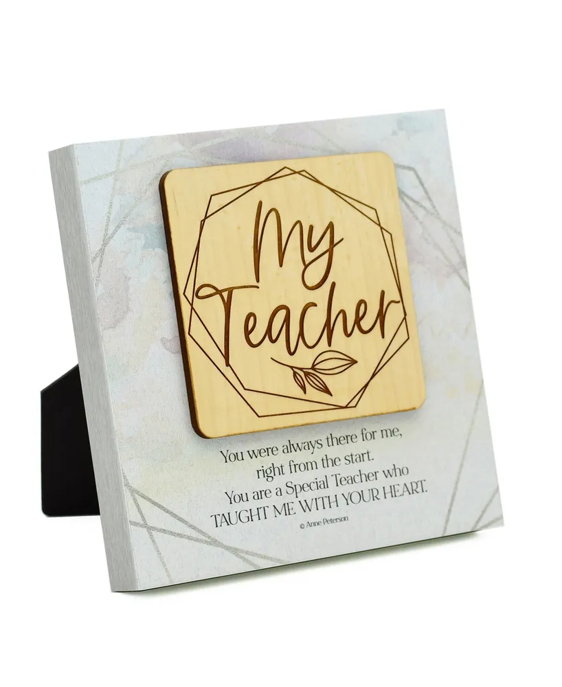 Dexsa My Teacher Meadow Wood Plaque, 6" x 6"