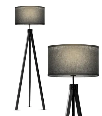 Brightech Eden Led Tripod Floor Lamp with Sturdy Solid Wood Legs