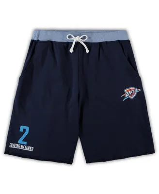Men's Shai Gilgeous-Alexander Navy Oklahoma City Thunder Big and Tall French Terry Name Number Shorts