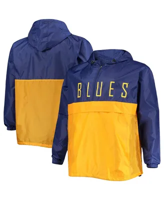 Men's Blue St. Louis Blues Big and Tall Anorak Half-Zip Pullover Hoodie