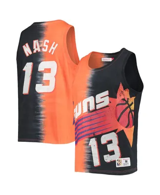 Men's Mitchell & Ness Steve Nash Orange and Black Phoenix Suns Hardwood Classics Tie-Dye Name Number Tank Top