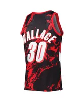 Men's Mitchell & Ness Rasheed Wallace Black Portland Trail Blazers 1999-00 Hardwood Classics Marble Swingman Jersey