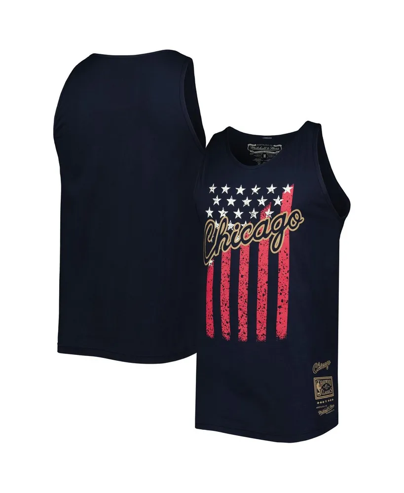 Men's Mitchell & Ness Navy Chicago Bulls Hardwood Classics Americana Stars and Stripes Tank Top