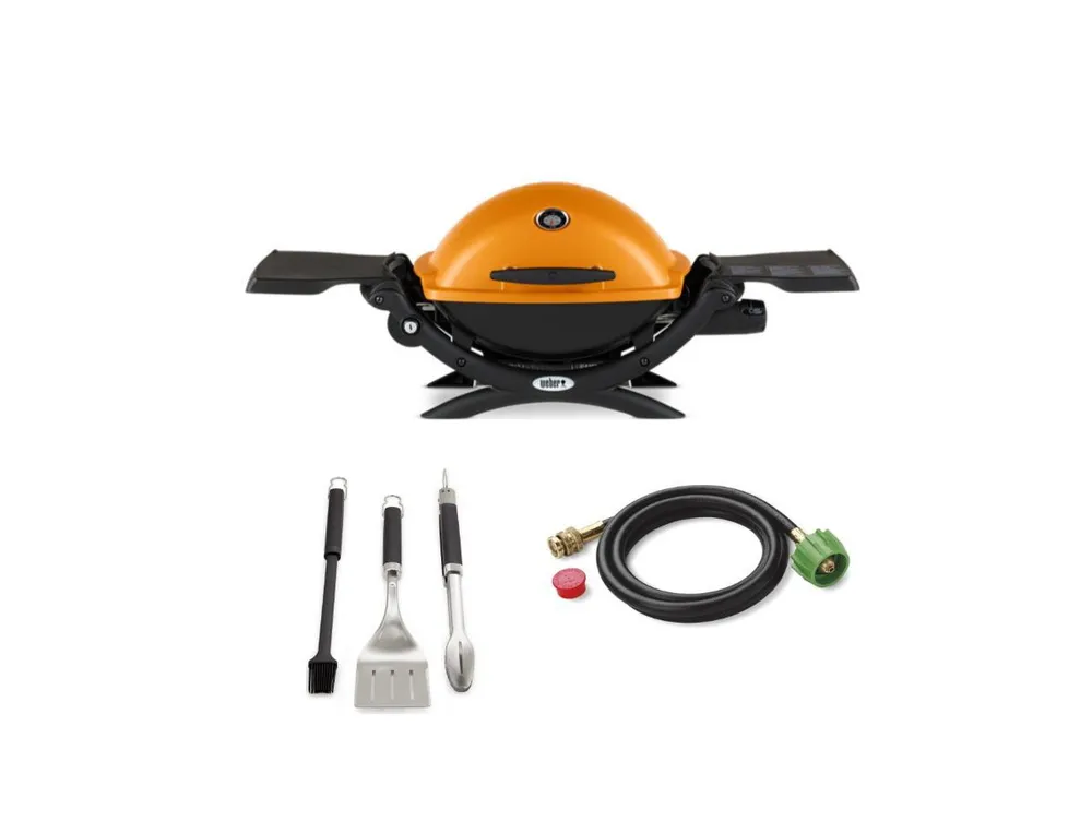 Weber Q1200 Liquid Propane Grill Orange Classic