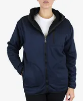 Galaxy By Harvic Women's Loose Fit Oversize Full Zip Sherpa Lined Hoodie Fleece